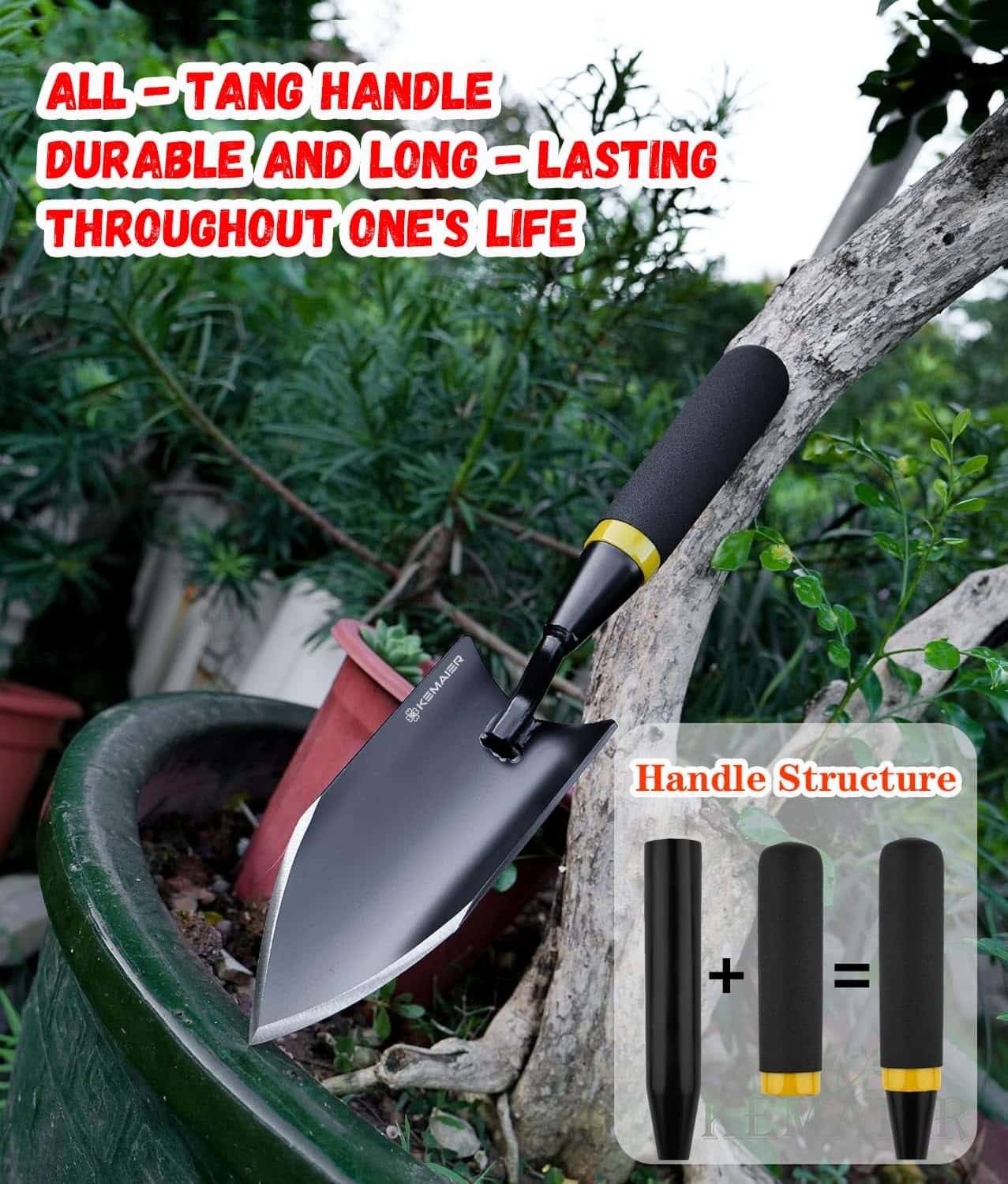 Gardening Hand Trowel: Heavy Duty Carbon Steel